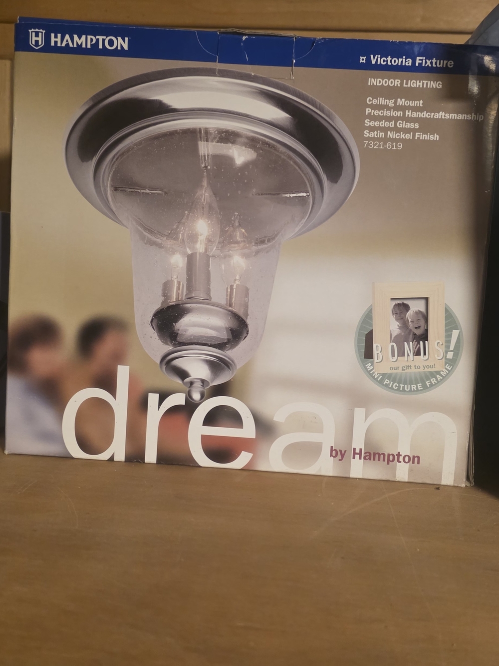 Hampton Victoria Satin Nickel Ceiling Mount Light - Silver